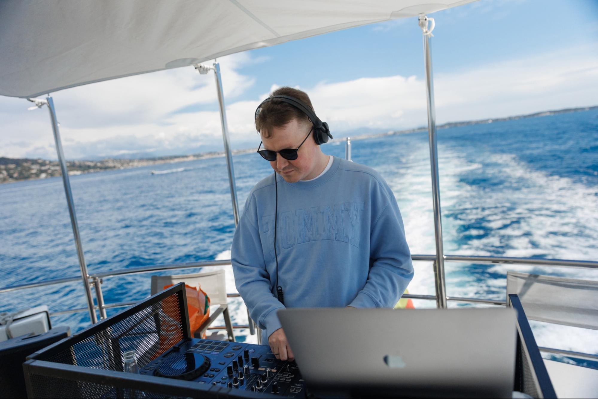 DJ set on a yacht
