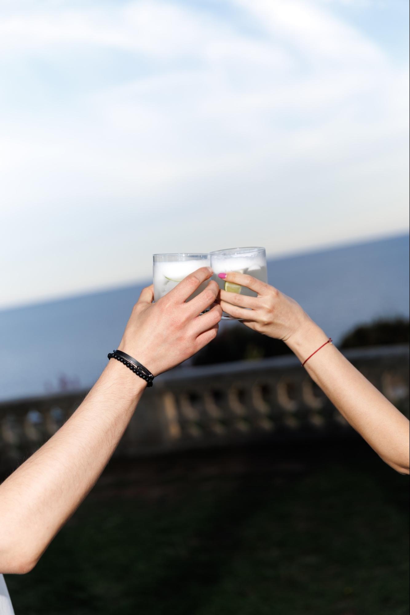 Sunset toast on the French Riviera